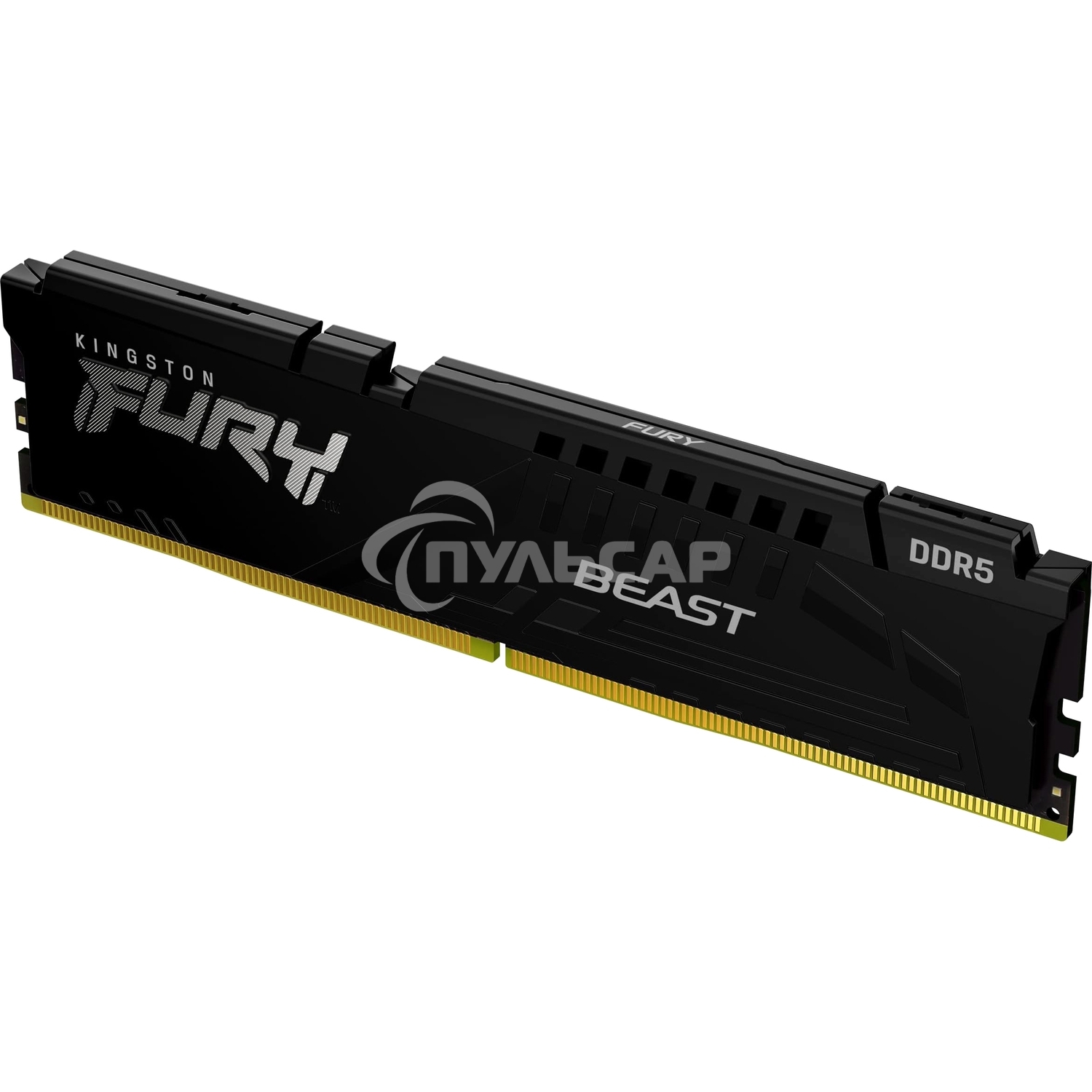 Оперативная память Kingston Fury Beast, DDR5, 32Gb (1x32Gb), 6000MHz, CL30, DIMM, с радиатором, черный
