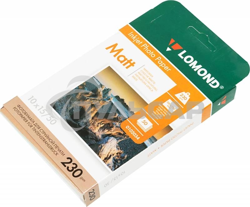 Фотобумага LOMOND Односторонняя Матовая, 230г/м2 A6 (10X15)230г/50л. для струйной печати 