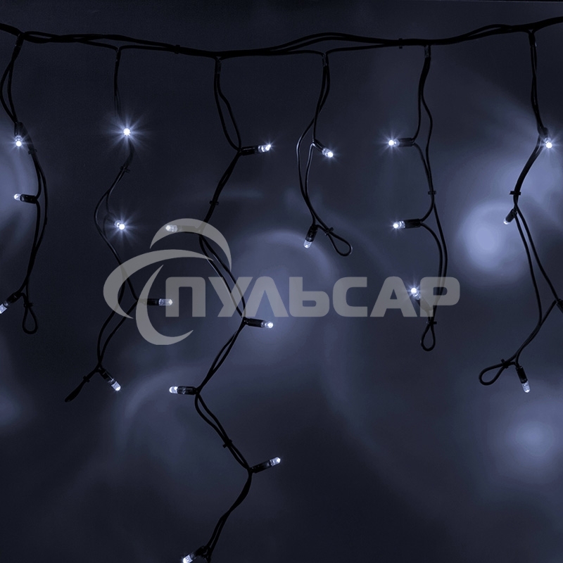 Гирлянда Neon-night Айсикл (бахрома) светодиодный, 3,2 х 0,6 м, черный провод каучук, 230 В, диоды белые, 88 LED