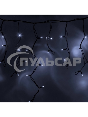 Гирлянда Neon-night Айсикл (бахрома) светодиодный, 3,2 х 0,6 м, черный провод каучук, 230 В, диоды белые, 88 LED