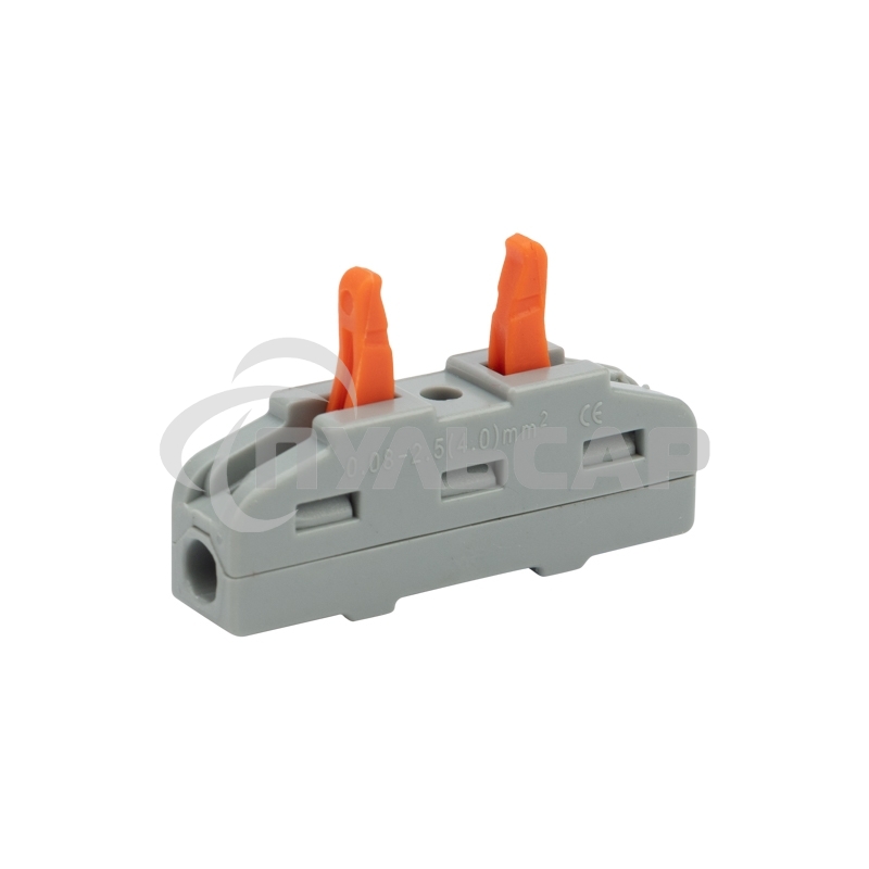 Соединительная клемма многоразовая проходная 1 полюс, серая (0,08-4 мм²) (50 шт./уп.) Rexant