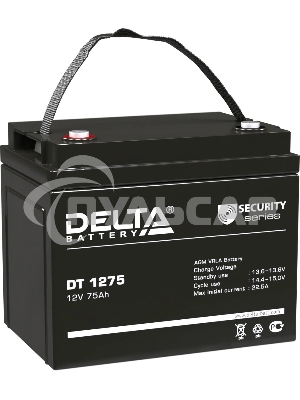 Аккумуляторная батарея Delta DT 1275 напряжение 12В, емкость 75А·ч (259х169х213мм)