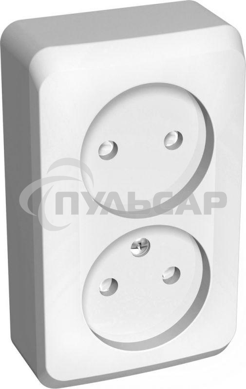 Розетка 2-м ОП Этюд 16А IP20 защ. шторки без заземл. белый  SchE PA16-006B
