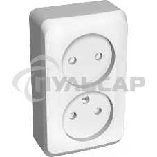 Розетка 2-м ОП Этюд 16А IP20 защ. шторки без заземл. белый  SchE PA16-006B