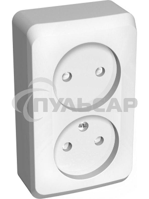 Розетка 2-м ОП Этюд 16А IP20 защ. шторки без заземл. белый  SchE PA16-006B