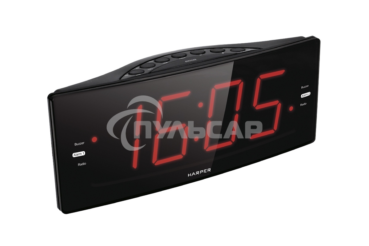 Радиобудильник Harper HCLK-2042, красная подсветка,черный