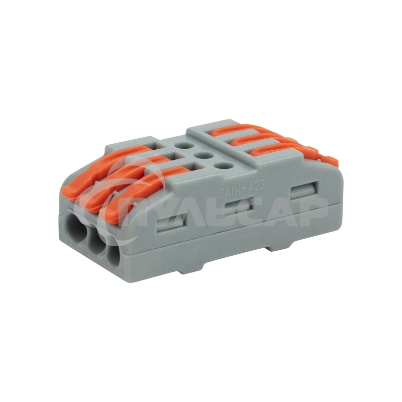 Клемма соединительная многоразовая проходная 3 полюса (0,08-4 мм²), серая (30 шт./уп.) Rexant