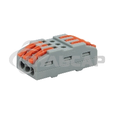 Клемма соединительная многоразовая проходная 3 полюса (0,08-4 мм²), серая (30 шт./уп.) Rexant