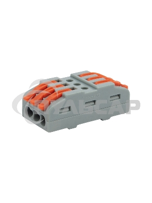 Клемма соединительная многоразовая проходная 3 полюса (0,08-4 мм²), серая (30 шт./уп.) Rexant