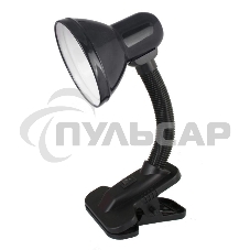 Светильник UF-320P С02 настол. прищепка 230В 60Вт E27 ЛОН черный Ultraflash 12371