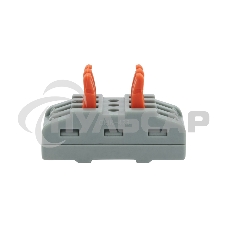 Клемма соединительная многоразовая проходная 3 полюса (0,08-4 мм²), серая (30 шт./уп.) Rexant