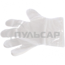 Перчатки одноразовые полиэтиленовые, прозрачные, 100 шт. (50 пар), L Россия