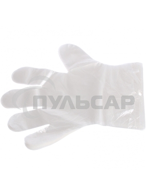 Перчатки одноразовые полиэтиленовые, прозрачные, 100 шт. (50 пар), L Россия