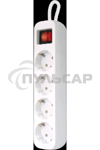 Удлинитель Defender S450 белый 5.0 м, 4 розетки 