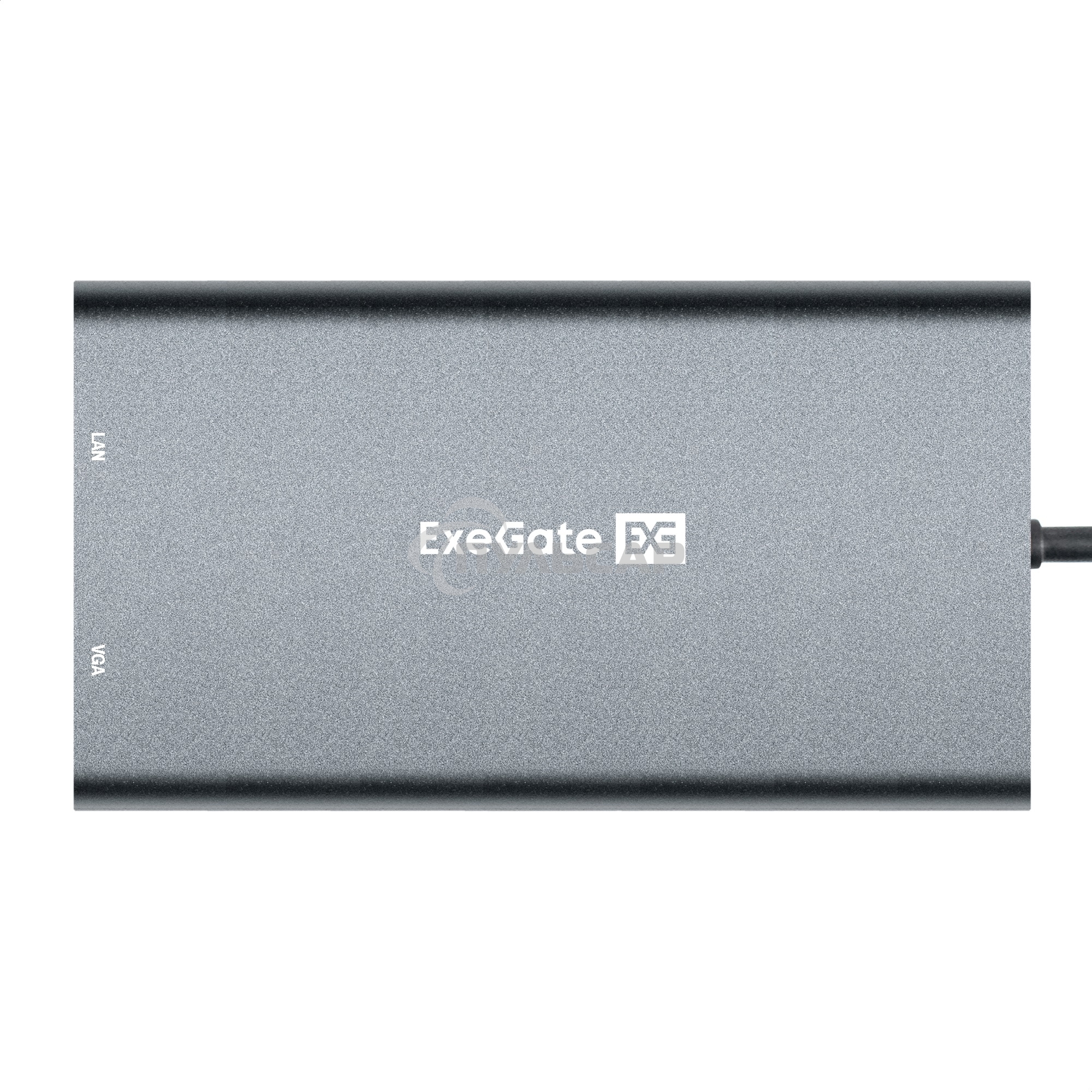 Док-станция ExeGate EX293985RUS DUB-31C/MAX (кабель-адаптер USB Type-C --> 3xUSB3.0 + Card Reader + PD 100W + HDMI 4K@30Hz + VGA + Audio + Lan RJ45 10/100/1000Mb, Plug&Play, серый)