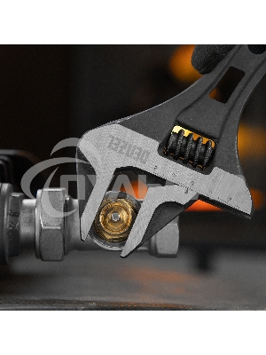 Ключ разводной 185 мм, CrV, кованый, укороченная рукоятка Denzel