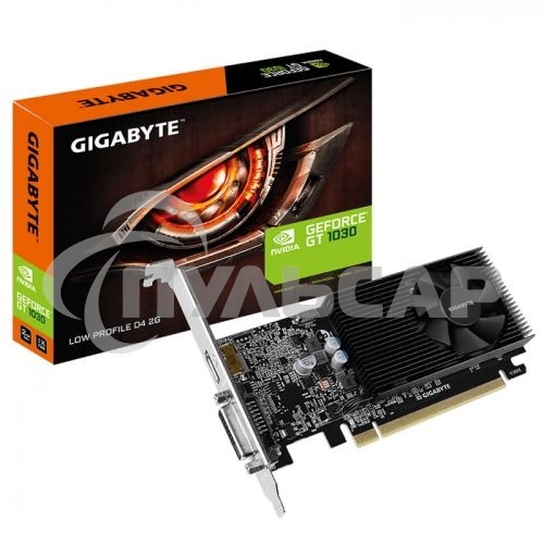 Видеокарта Gigabyte GV-N1030D4-2GL NVidia GeForce GT 1030, 2Gb DDR4/64-bit, PCI-Ex16 3.0, DVI-Dx1, HDMI2.0bx1, LP, 2-slot cooler, Retail