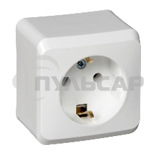 Розетка 1-м ОП Этюд 16А с заземл. белый  SchE PA16-003B