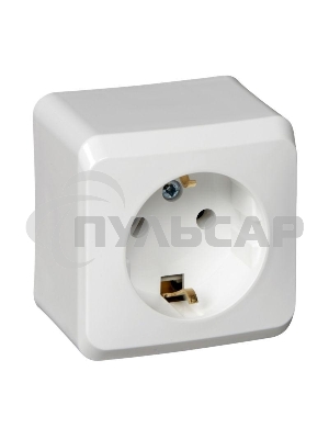 Розетка 1-м ОП Этюд 16А с заземл. белый  SchE PA16-003B