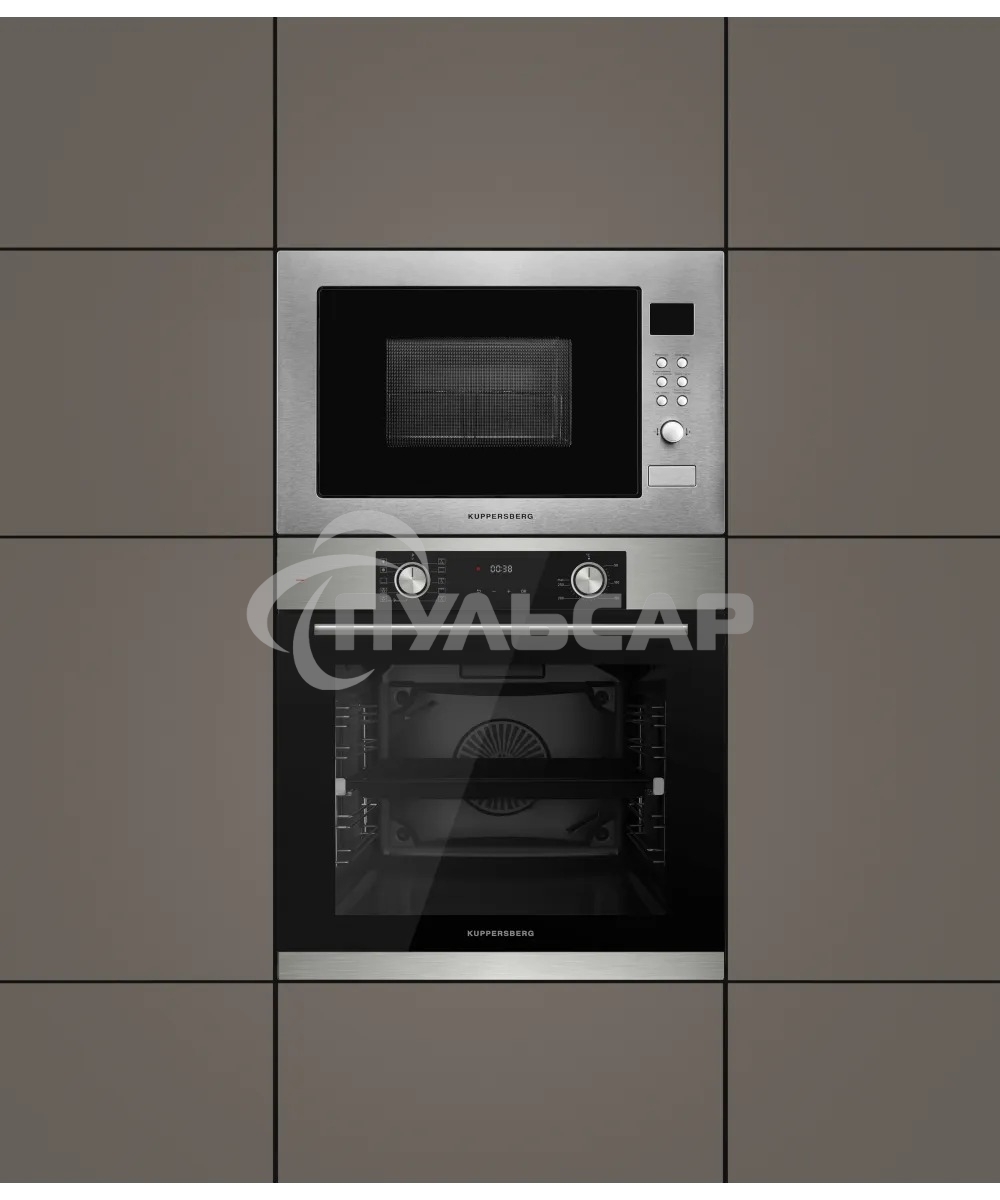 Встраиваемый духовой шкаф Kuppersberg HF 608 BX 80 л, High-Tech, 6 режимов, паровая очистка, черный, нерж. сталь