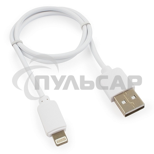 Кабель USB Гарнизон GCC-USB2-AP2-0.5M-W AM/Lightning, для iPhone5/6/7, IPod, IPad, 0.5м, белый, пакет