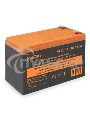 Батарея ExeGate EX285638RUS HR 12-7.5 (12V 7.5Ah 1228W, клеммы F2)