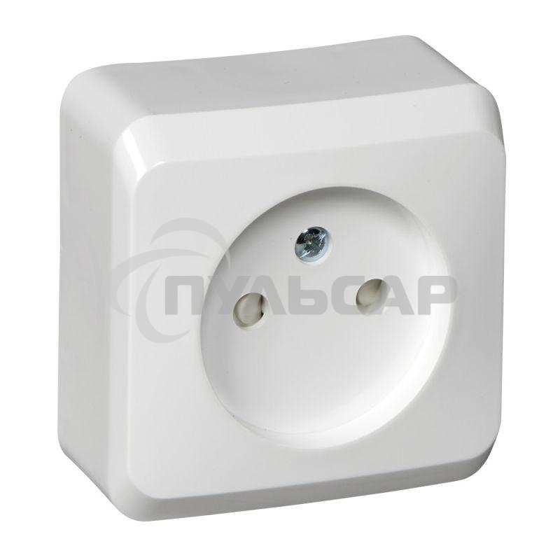 Розетка 1-м ОП Этюд 16А IP20 защ. шторки без заземл. белый  SchE PA16-002B