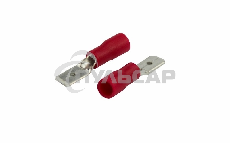 Клемма плоская изолированная штекер 4.8 мм 0.5-1.5 мм² (РПи-п 1.5-(4.8)/РПИп 1,25-5) красная Rexant