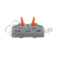 Клемма соединительная многоразовая проходная 2 полюса (0,08-4 мм²), серая (25 шт./уп.) Rexant