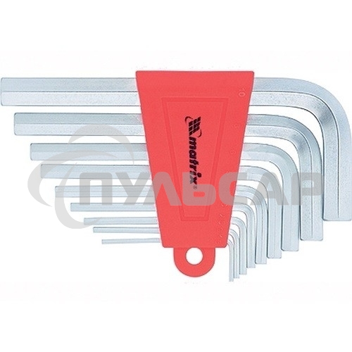 Набор ключей имбусовых Matrix HEX, 1,5–10 мм, CrV, 9 шт., короткие, сатин.