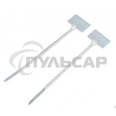 Стяжка пластиковая нейлоновая с площадкой для маркировки Lanmaster 2,5х100мм, белая, 100шт