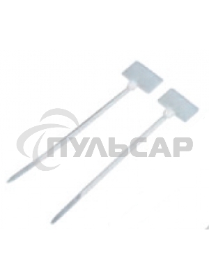 Стяжка пластиковая нейлоновая с площадкой для маркировки Lanmaster 2,5х100мм, белая, 100шт