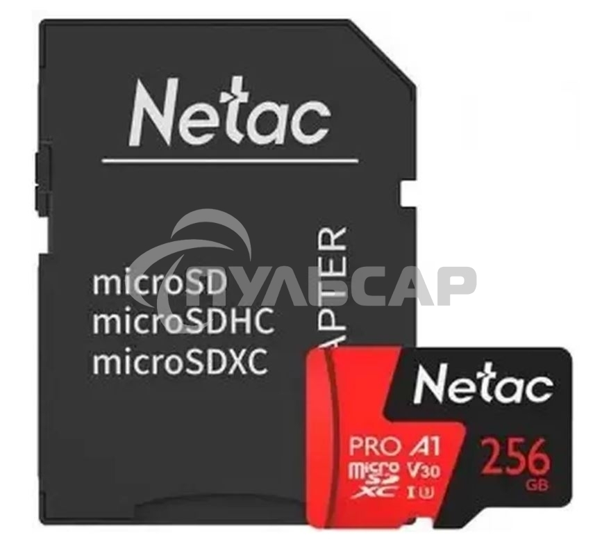 Флеш Карта MicroSD card Netac P500 Extreme Pro 256Gb, retail version w/SD adapter