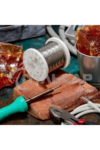 Припой ПОСу 95-5, 500г, Ø2мм, (олово 95%, сурьма 5%), бессвинцовый, ГОСТ 21931-76, катушка Rexant