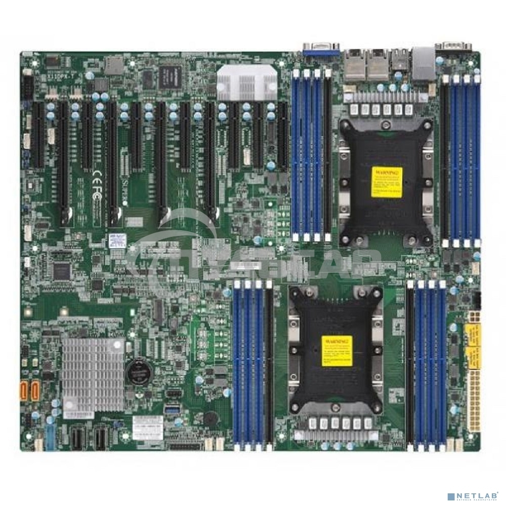 Материнская плата Supermicro Motherboard MBD-X11DPX-T-B 2xLGA 3647, Intel C621, 16xDDR4, 2xRJ45 10GBase-T, 10xSATA3 (6Gbps), RAID 0,1,5,10, 5xUSB 3.0 + 4xUSB 2.0, 1xVGA, 2xCOM, 2xPCI-E 3.0 x16 + 8xPCI-E 3.0 x8 + 1xPCI-E 3.0 x4, Bulk