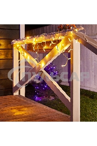 Гирлянда Neon-night Айсикл (бахрома) светодиодный, 1,8 х 0,5 м, белый провод, 230 В, диоды теплый белый, 48 LED