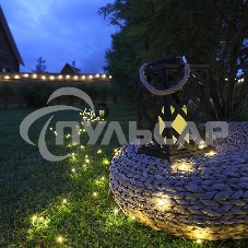 Декоративный фонарь Neon-night на солнечной батарее 14х14х24 см, черный плетеный корпус, теплый белый цвет свечения