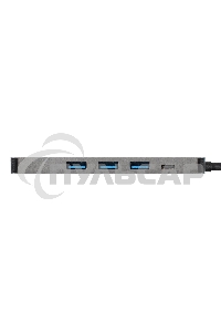 Док-станция ExeGate DUB-31C/PD/H (кабель-адаптер USB Type-C --> 3xUSB3.0 + PD 60W + HDMI 4K@30Hz, Plug&Play, серый)