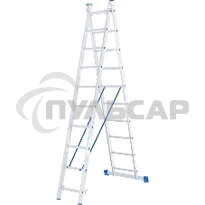 Лестница, 2 х 10 ступеней, алюминиевая, двухсекционная, Россия Сибртех 97910