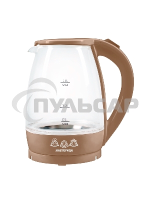 Чайник электрический Мастерица ЕК-1801G, капучино, 1,8л, стекло, 1850 Вт