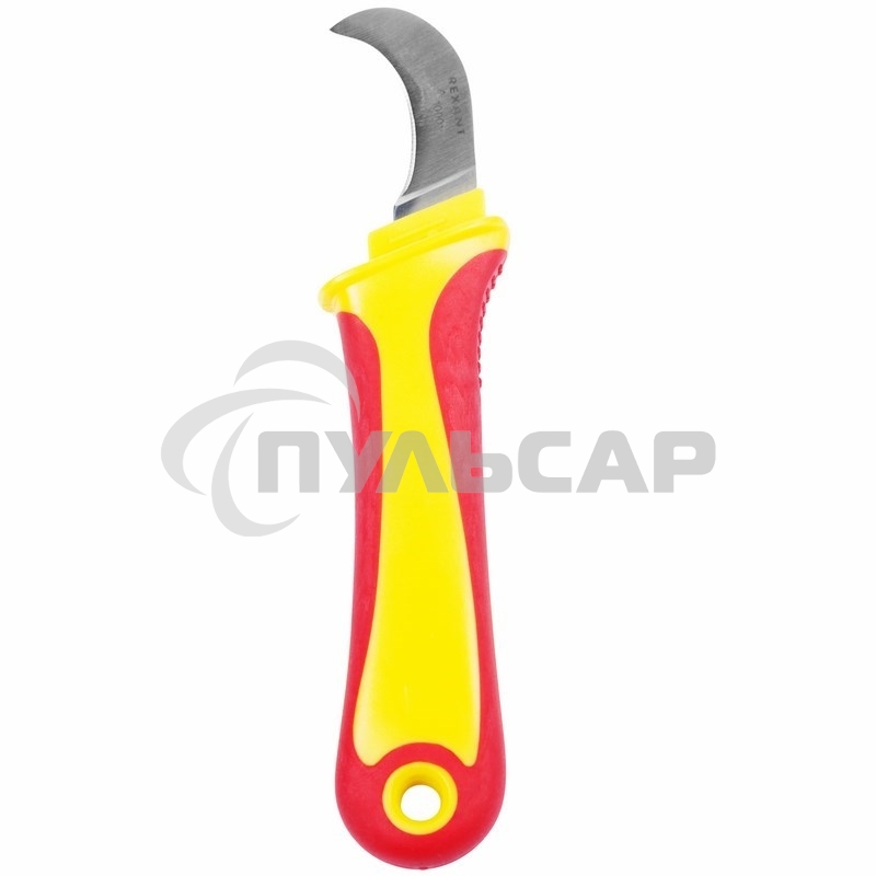 Нож монтажника, нержавеющая сталь, изогнутое лезвие Rexant