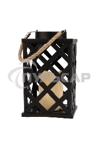 Декоративный фонарь Neon-night на солнечной батарее 14х14х24 см, черный плетеный корпус, теплый белый цвет свечения