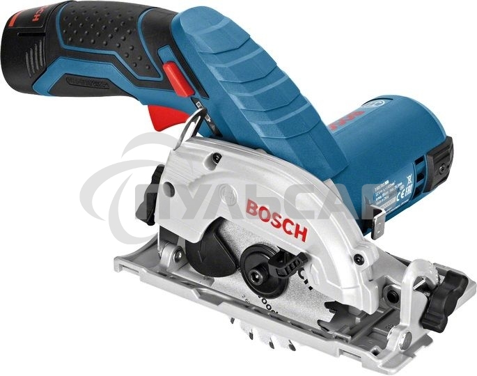 Пилы электрические сабельные, ленточные, Лобзики Bosch GKS 10,8 V-LI 06016A1001 Пила циркулярная аккумуляторная диаметр диска 85мм, скорось вращения 1400 об/мин,напряжение аккум 10.8 В,емкость аккум 2А*ч,вес 1.2кг