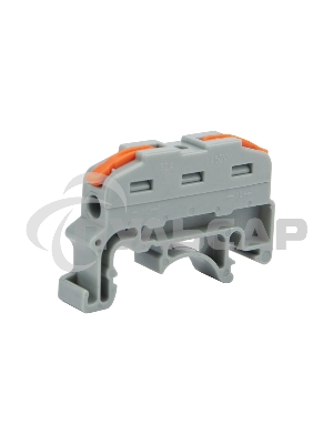 Клемма соединительная многоразовая проходная 1 полюс с креплением на DIN-рейку (0,08-4 мм²), серая (25 шт./уп.) Rexant