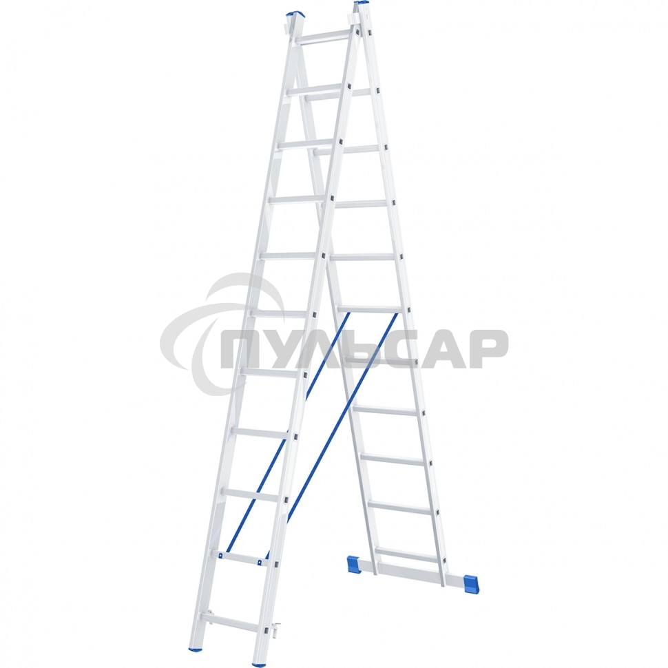 Лестница, 2 х 11 ступеней, алюминиевая, двухсекционная, Россия Сибртех 97911