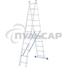 Лестница, 2 х 11 ступеней, алюминиевая, двухсекционная, Россия Сибртех 97911