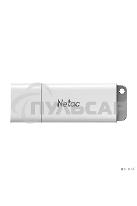 Флешка USB Netac U185, 64 Gb, USB 2.0, NT03U185N-064G-20WH, с колпачком, пластиковая белая
