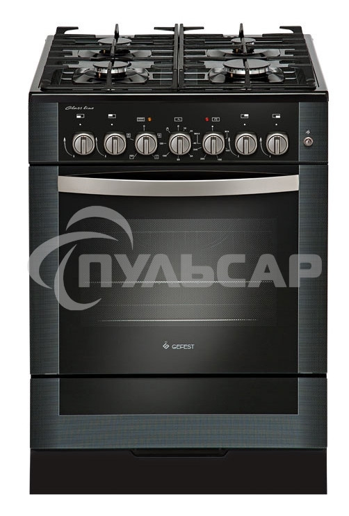 Плита комбинированная Gefest ПГЭ 6502-02 0044 черный, конфорок 4 газовых, духовка 55 л, 60 см x 85 см x 60 см