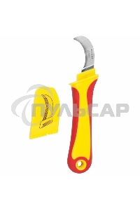 Нож монтажника, нержавеющая сталь, изогнутое лезвие Rexant