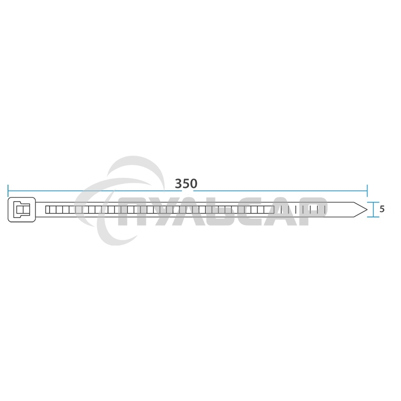 Хомут-стяжка кабельная нейлоновая Rexant 350 x4,8 мм, черная, упаковка 100 шт.